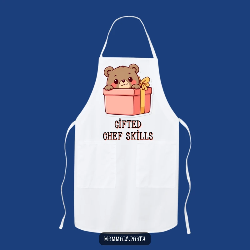 Funny Bear Peeking Gift Apron: Hilarious Kitchen Wear for Curious Cooks