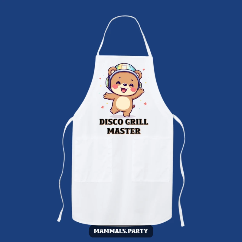 Funny Disco Bear Apron: Cook Up Funky Meals