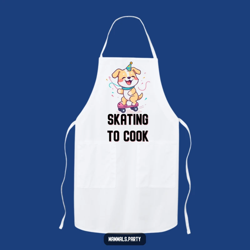 Funny Dog Apron - Delighted Roller Skate Kitchen Fun, Hilarious Chef Gift