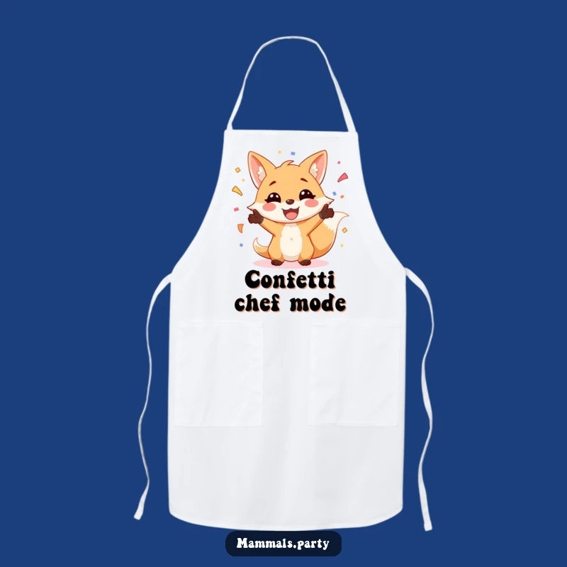 Funny Fox Juggling Confetti Apron: Hilarious Kitchen Wear for Party Cooks