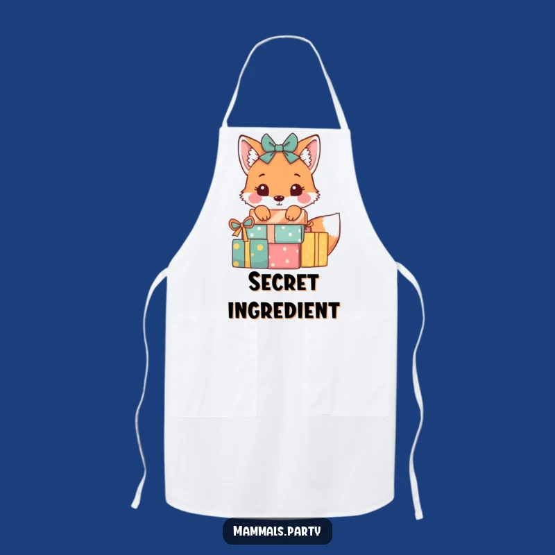 Funny Fox Present Apron: Cook with Playful Cunning and Charm