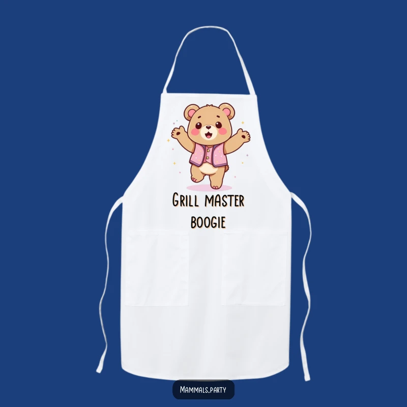 Funny Kawaii Bear Dance Apron, Hilarious Party Bear for Kitchen Fun