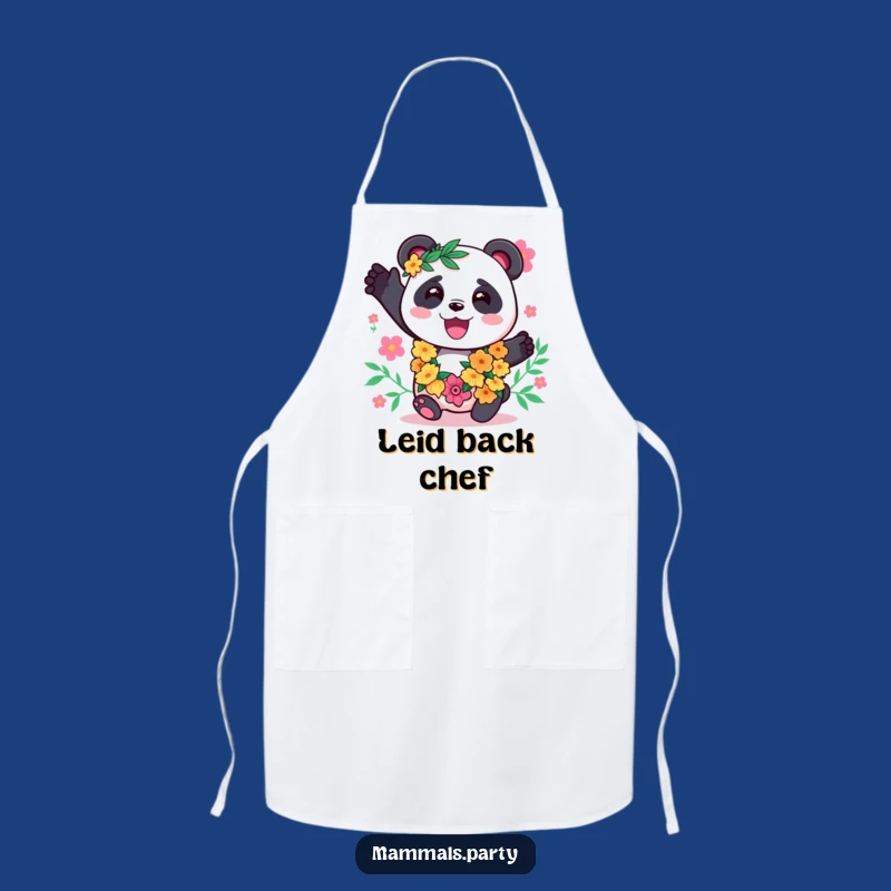 Funny Panda Lei Apron: Cook Up Fun with Kawaii Island Flair