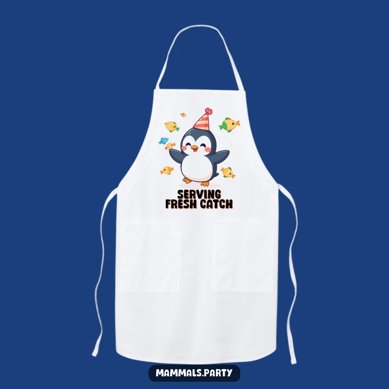 Funny Penguin Juggling Apron - Cheerful Party Fish, Kitchen Fun Funny Gift