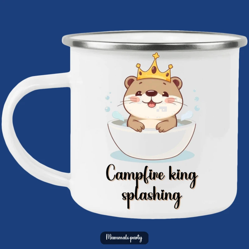 Adventure Funny Kawaii Otter Crown Bath Camping Mug - Relaxing Outdoors