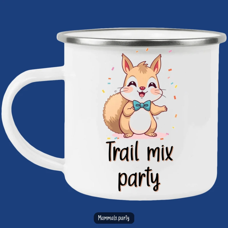 Adventure Funny Kawaii Squirrel Bow Tie Confetti Camping Mug - Outdoor Fun
