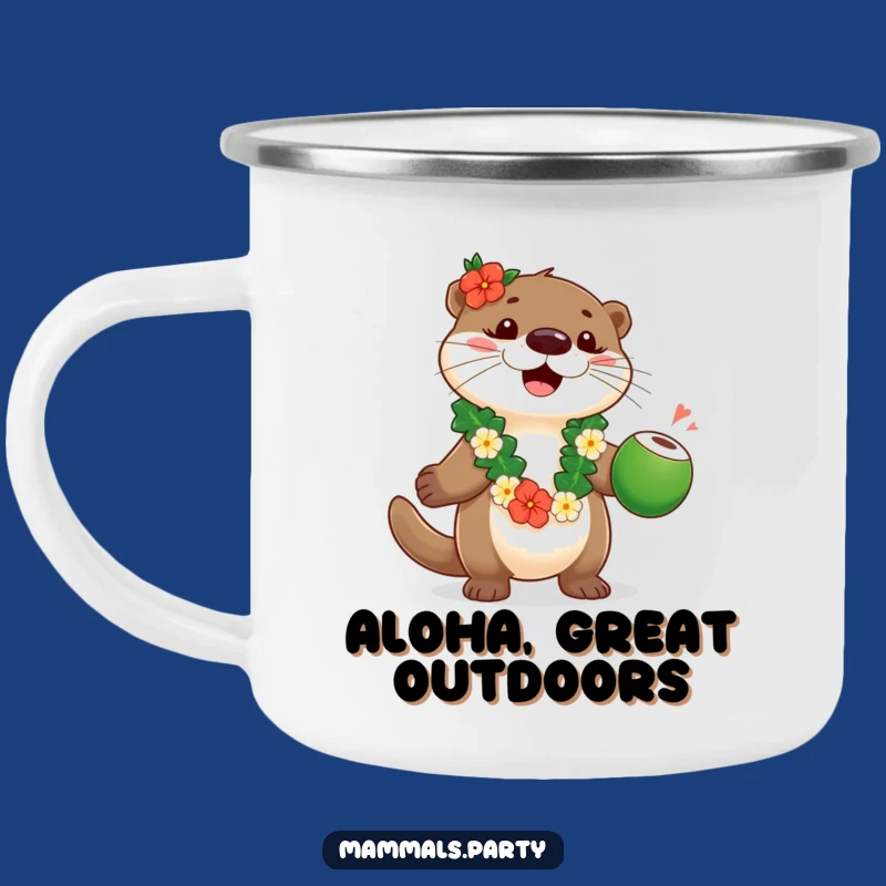 Funny Otter Luau Camping Mug: Playful Otter Juggling for Hilarious Adventures