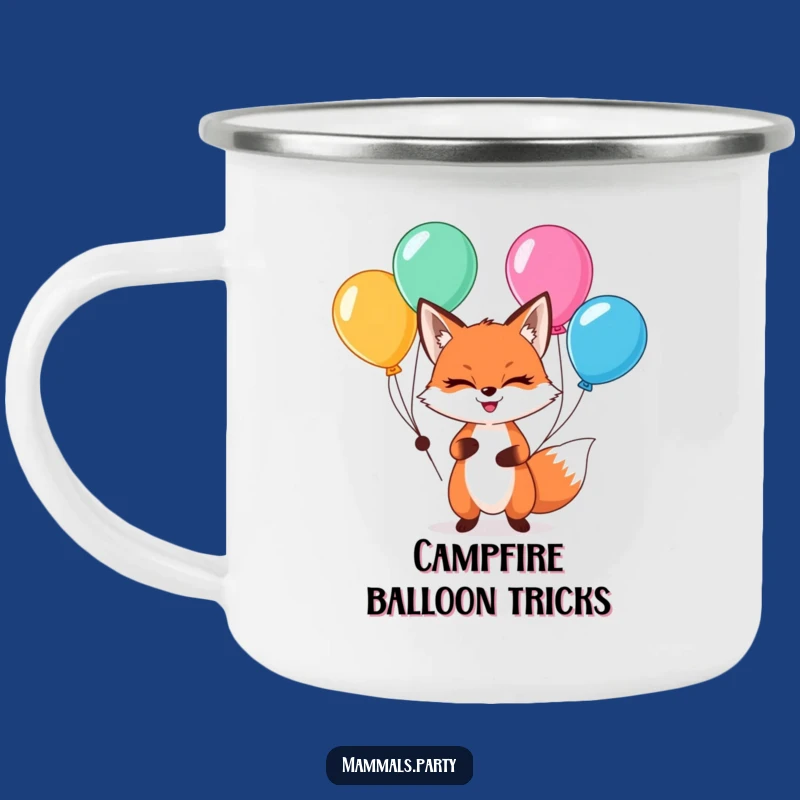 Funny Kawaii Fox Juggling Camping Mug: Durable & Cute Outdoor Companion