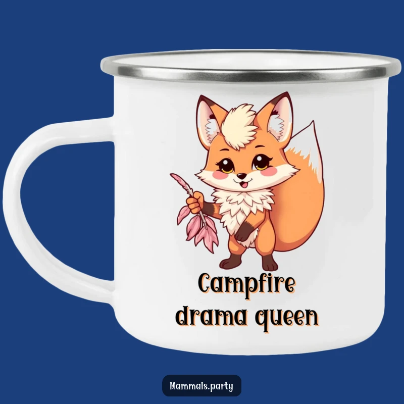 Funny Kawaii Fox Boa Camping Mug, Hilarious Outdoor Glam Companion