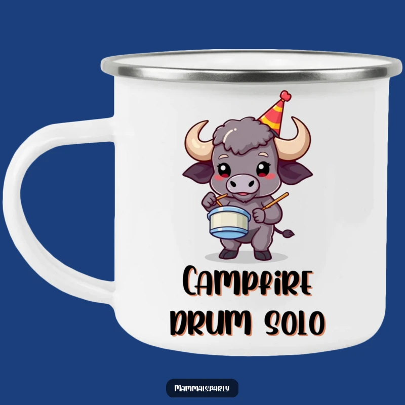 Funny Buffalo Air Drumming Camping Mug: Hilarious Outdoor Rockstar Fun