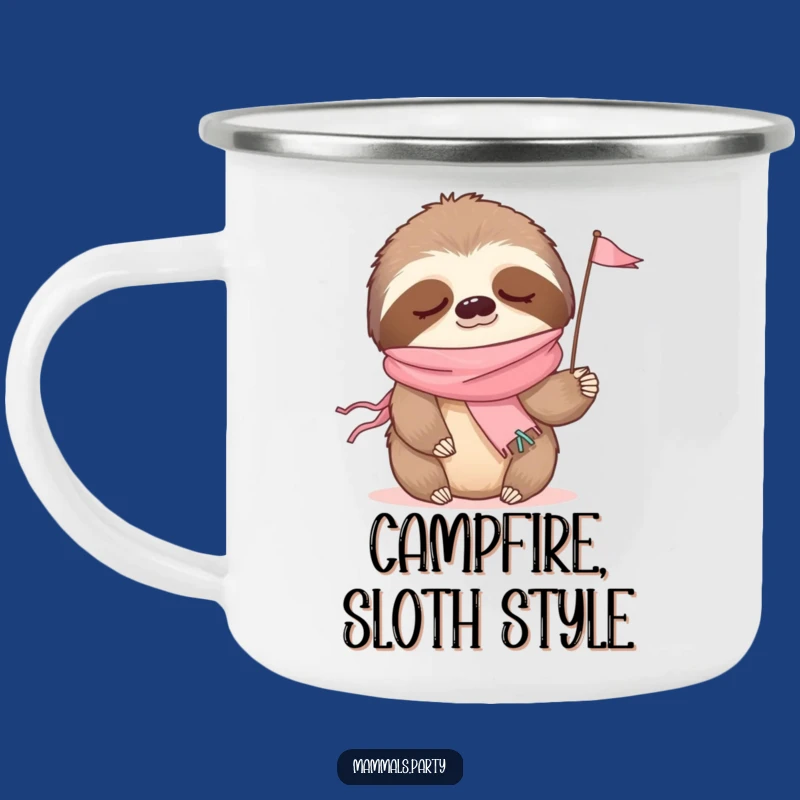 Relaxed Adventures: Funny Sleepy Sloth Camping Mug Gift