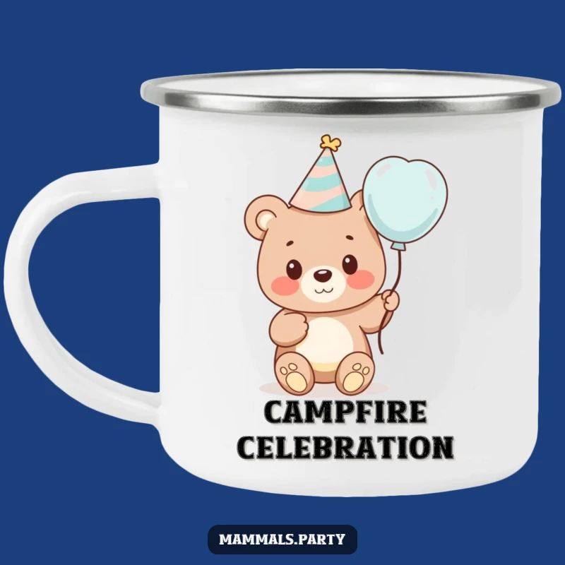 Funny Bear Camp Party Mug - Cute Bear Enamel Camping Mug Gift