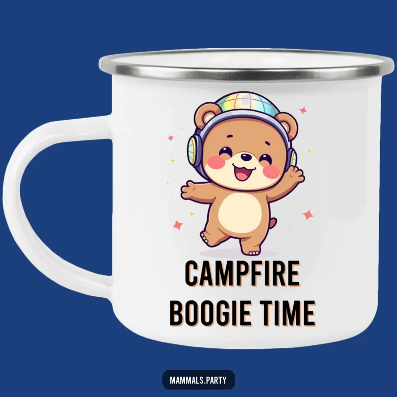 Funny Disco Bear Camping Mug: Dance Under the Stars