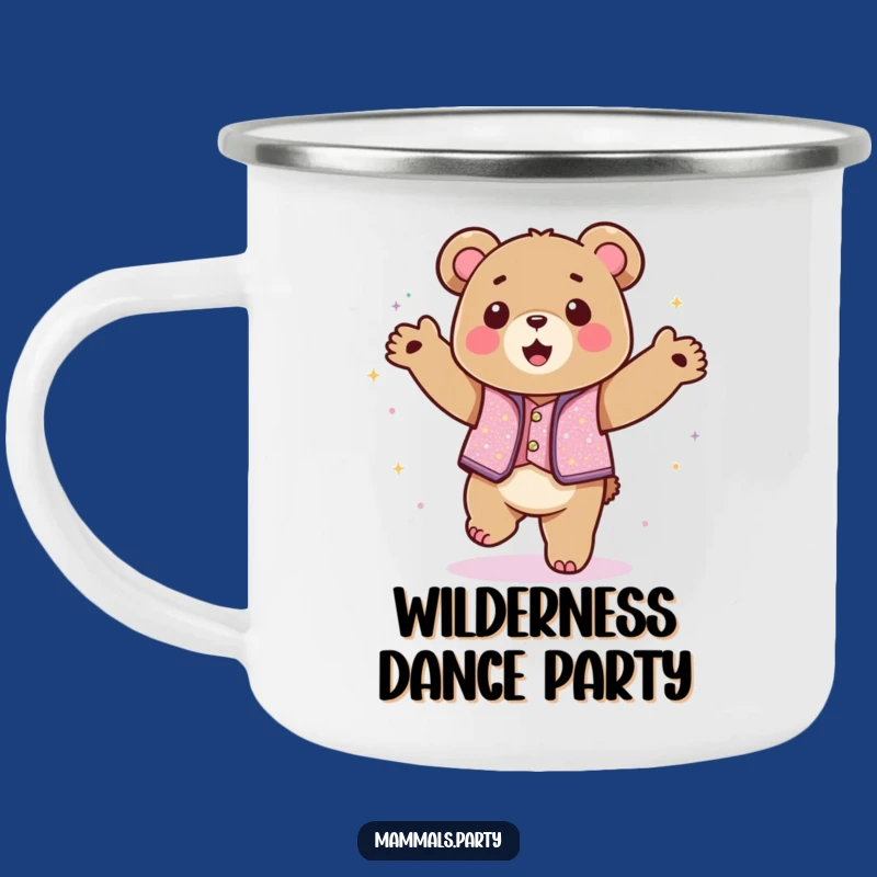 Funny Kawaii Bear Dance Camping Mug, Hilarious Outdoor Party Companion