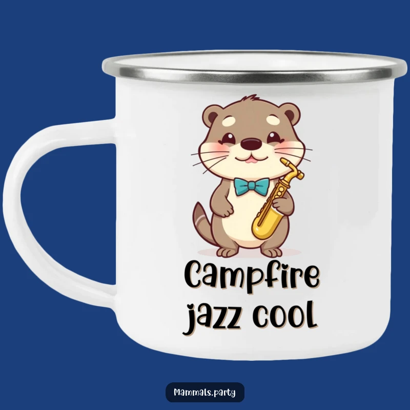 Funny Otter Sax Camp Mug - Rustic Musician Otter Coffee Cup, Humorous Gift
