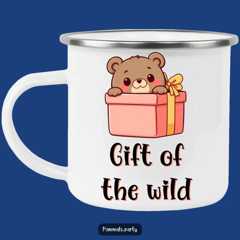 Funny Bear Peeking Gift Camping Mug: Durable and Hilarious Outdoor Surprise