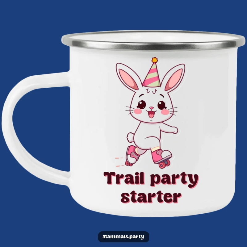 Funny Bunny Roller Skating Camping Mug: Durable and Hilarious Outdoor Gear