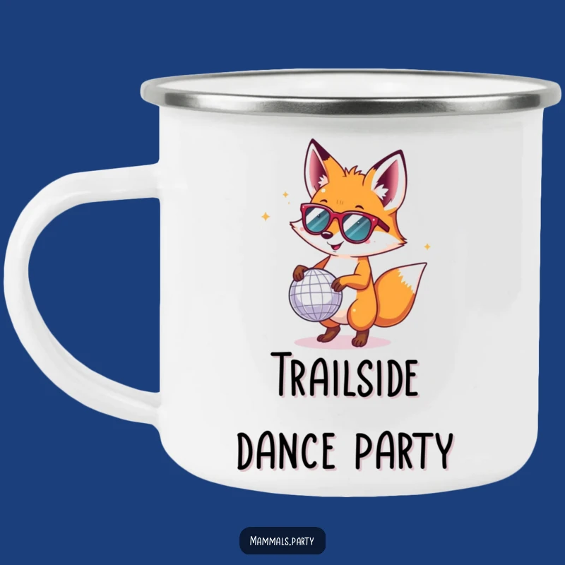 Funny Fox Disco Camping Mug: Dancing Fox with Sunglasses for Hilarious Adventures