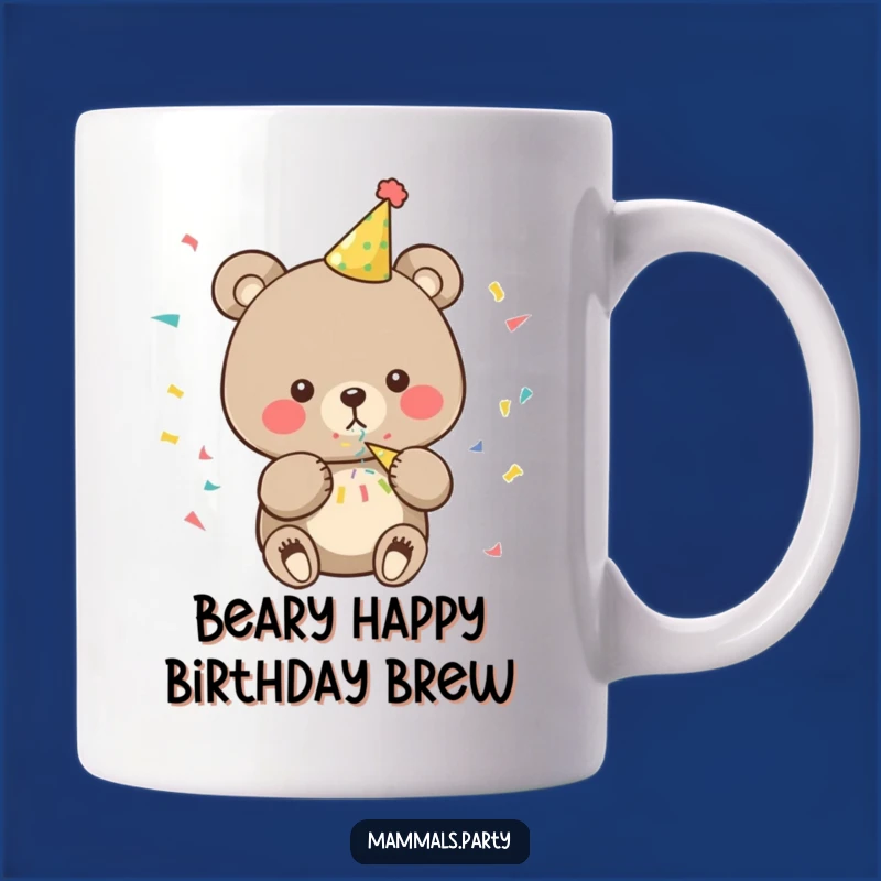 Funny Bear Party Mug: Celebratory Character Design for a Hilarious Gift