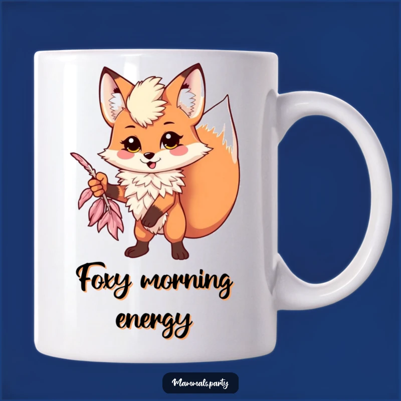 Funny Kawaii Fox Boa Mug, Hilarious Dramatic Pose Gift for Divas