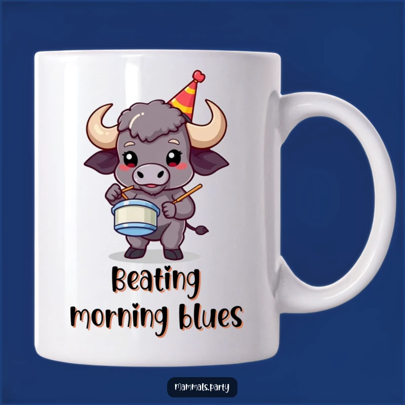 Funny Buffalo Air Drumming Mug: Epic Rockstar Party Gift for Music Lovers