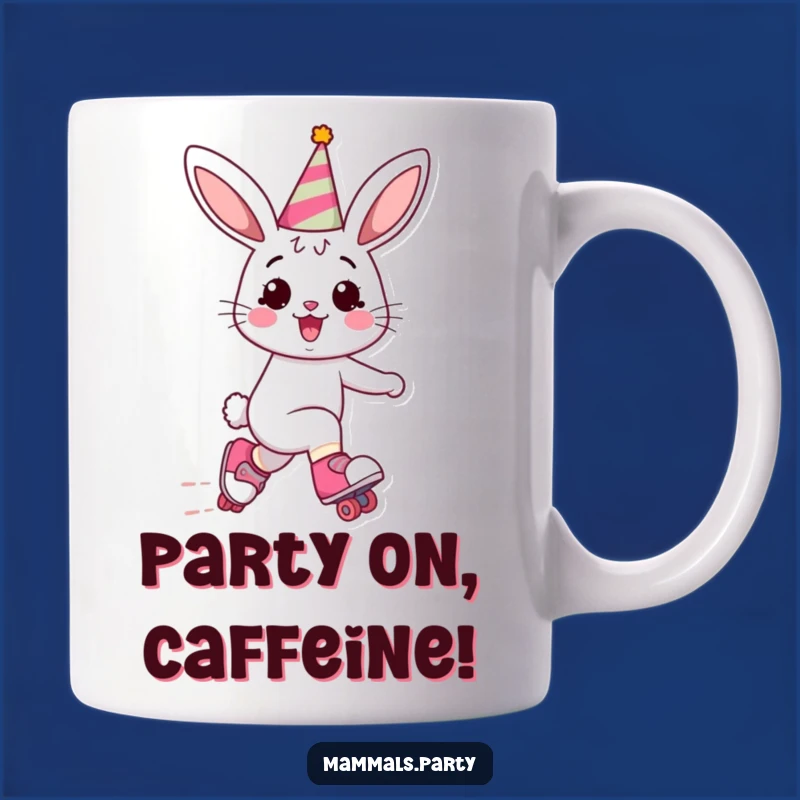 Funny Bunny Roller Skating Mug: Cheerful and Hilarious Party Gift for Fun Lovers