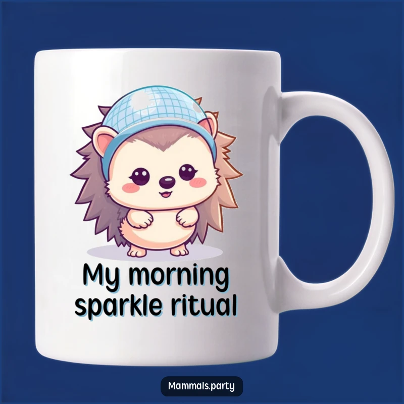 Funny Hedgehog Disco Helmet Mug: A Hilarious Kawaii Gift for Party Lovers