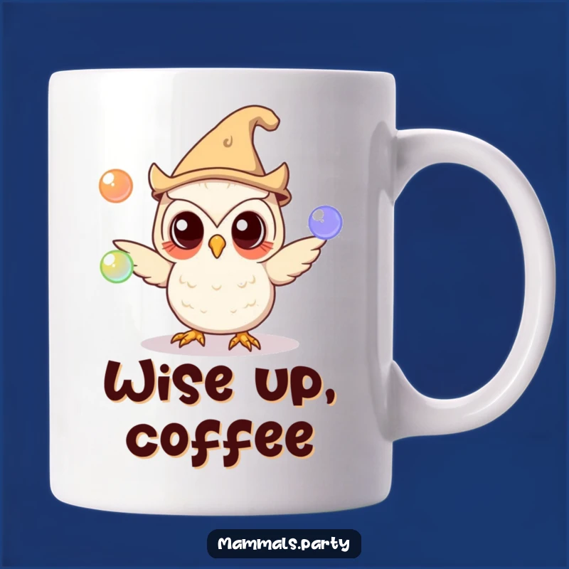 Funny Juggling Owl Mug: Whimsical Brainpower Gift for Curious Minds