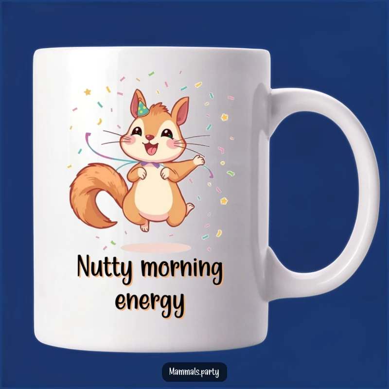 Funny Squirrel Party Mug: Energetic Jumper, Perfect Gift for Excitable Fun