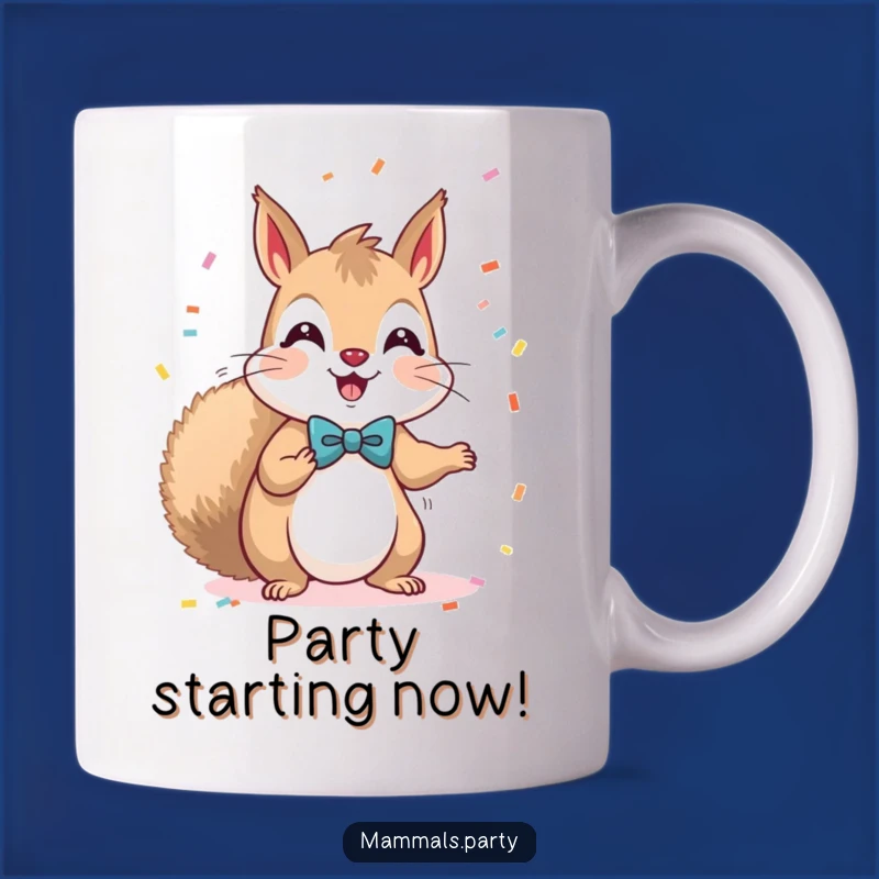 Funny Kawaii Squirrel Bow Tie Confetti Mug - Perfect Celebration Gift