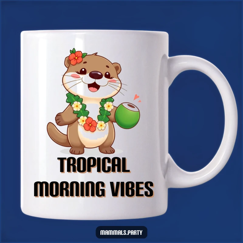 Funny Otter Luau Mug: Playful Otter Juggling Coconuts for a Hilarious Gift