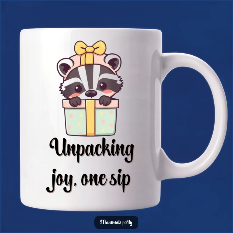 Funny Playful Badger Gift Box Mug - Peek-a-Boo Surprise Animal Gift