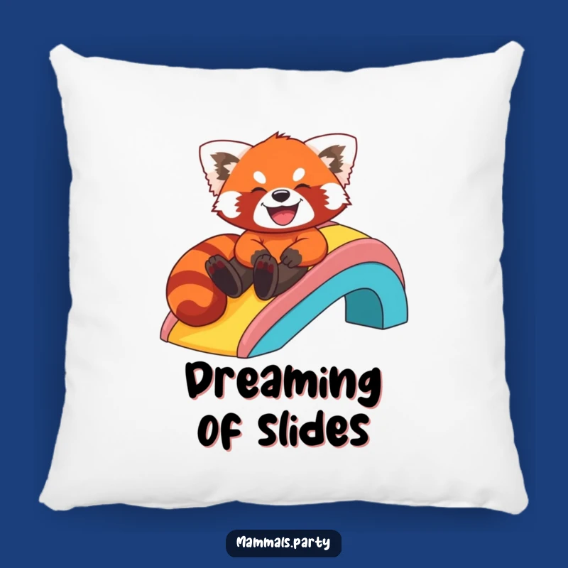 Comfy Funny Red Panda Rainbow Slide Pillow - Giggling Accent Gift