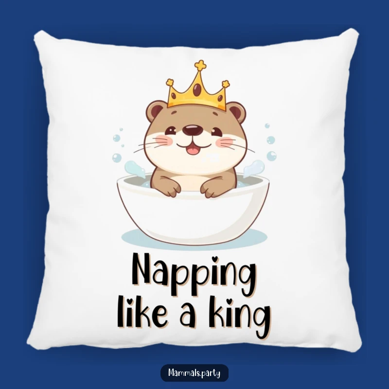 Cuddly Funny Kawaii Otter Crown Bath Pillow - Soft Relaxation Gift