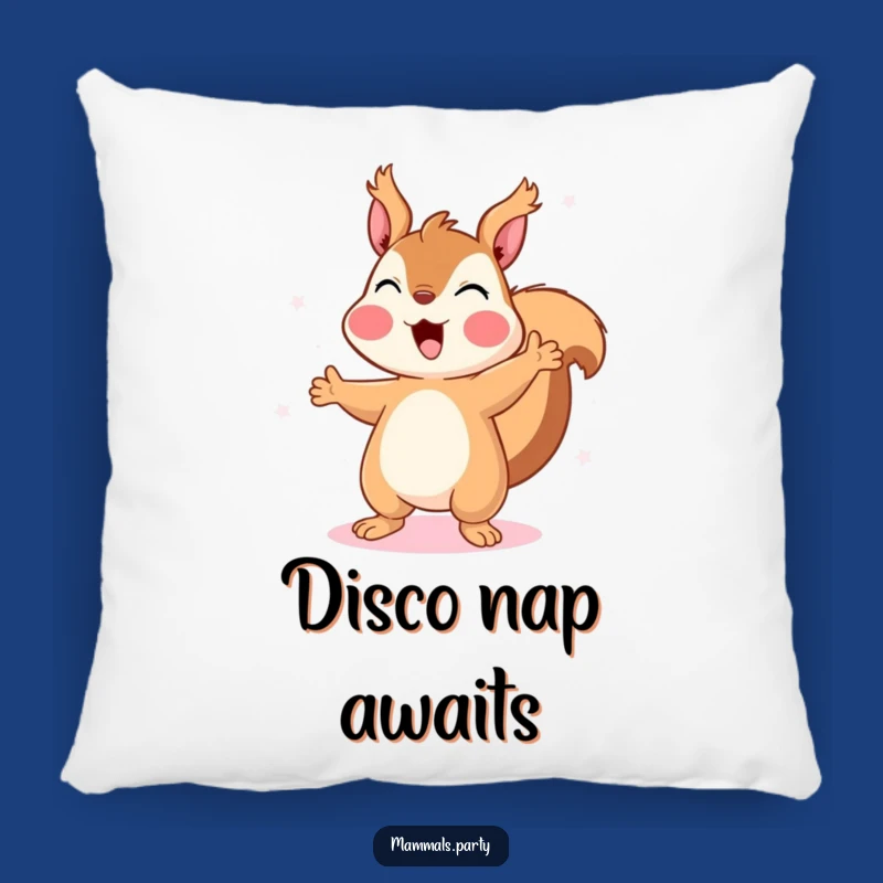 Funny Squirrel Disco Dancing Pillow: Cozy and Hilarious Accent for Dance Lovers