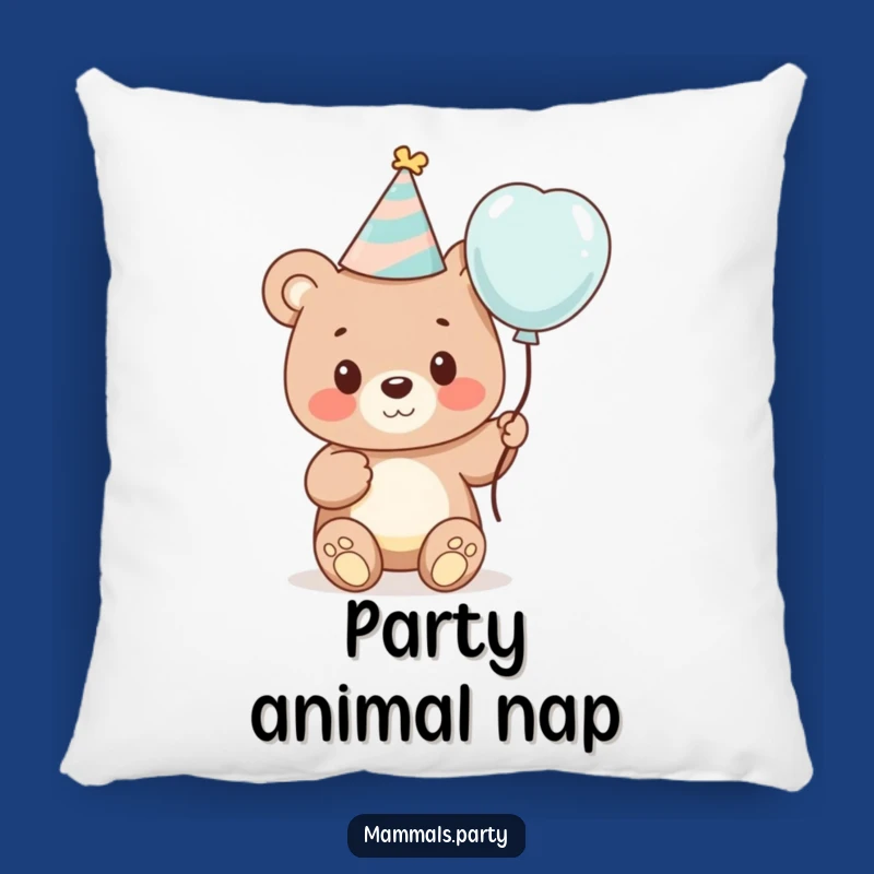 Funny Bear Party Pillow - Cute Cartoon Bear Cushion Gift for Comfort