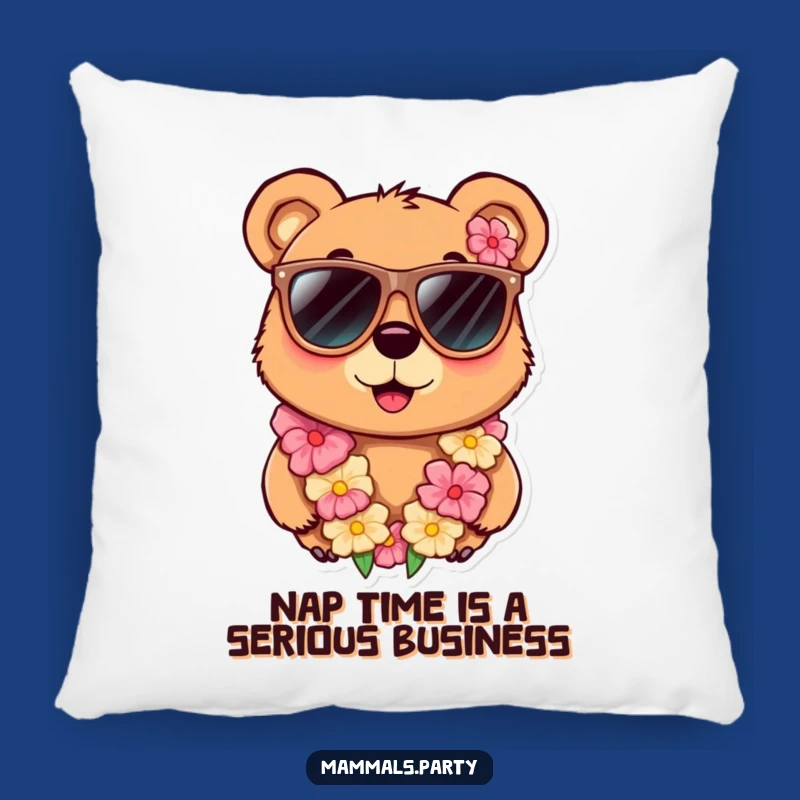 Funny Bear Sunglasses Pillow: Cozy & Hilarious Accent, Perfect Gift