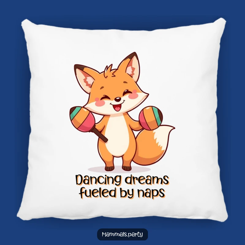 Funny Fox Dance Pillow: Cozy Comfort with a Silly, Dancing Maraca Fox