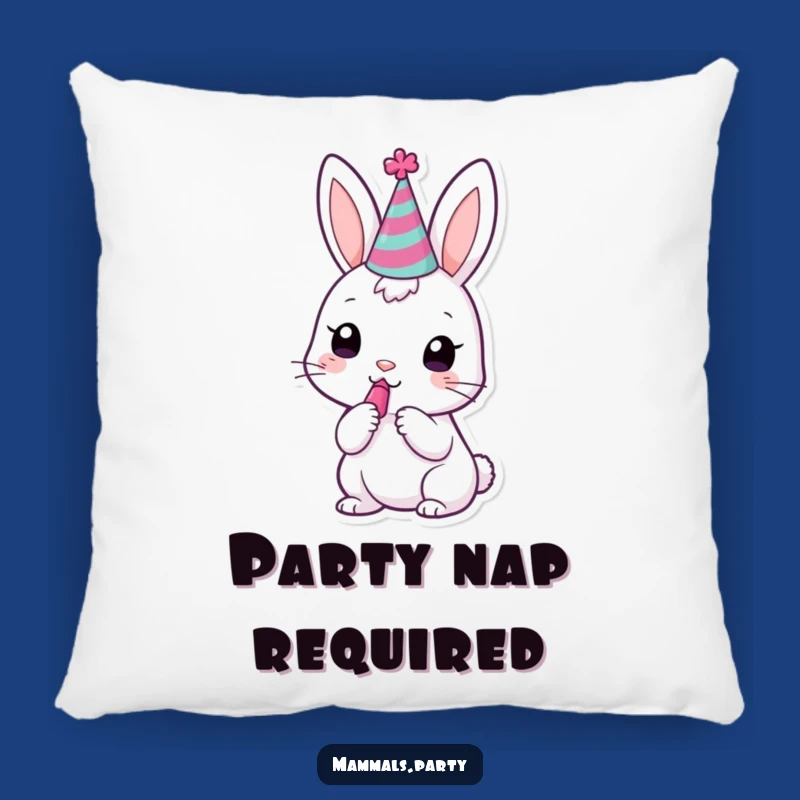 Funny Kawaii Bunny Party Pillow: Cozy Cushion for Festive Comfort