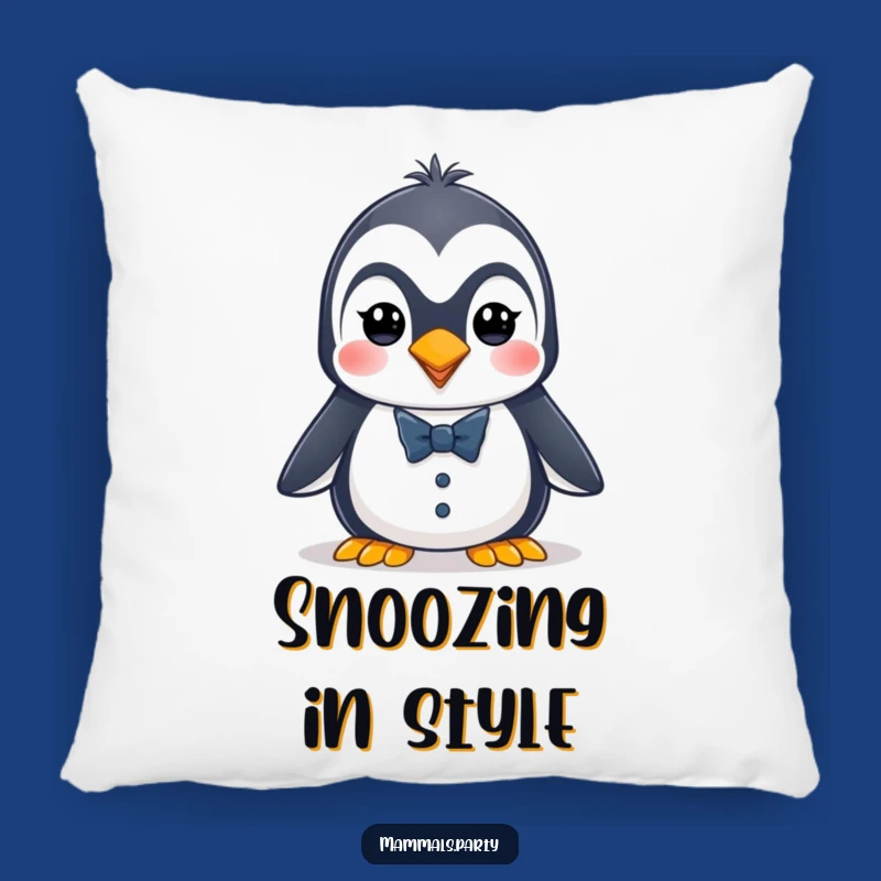 Funny Penguin Tuxedo Pillow: Energetic Dapper Comfort