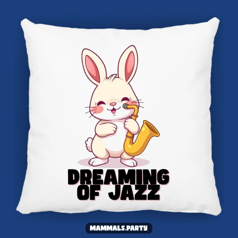 Funny Sax Bunny Comfort Pillow: A Soft and Hilarious Accent for Music Lovers