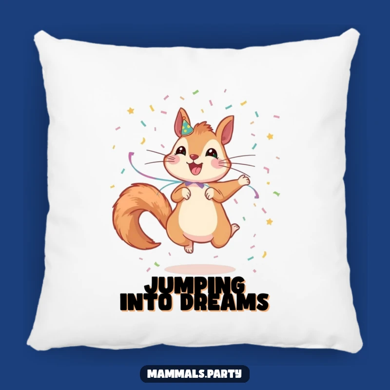 Funny Squirrel Party Pillow: Cuddle Up with Energetic Jumping Fun
