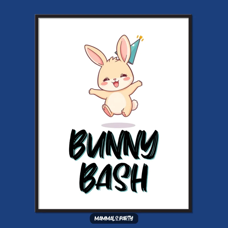 Funny Bunny Digital Art: Party Hopper - Instant Festive Decor Gift