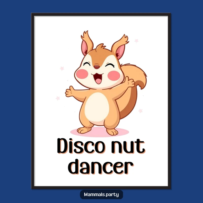 Funny Squirrel Disco Dancing Digital Art: Instant Groovy Decor for Walls