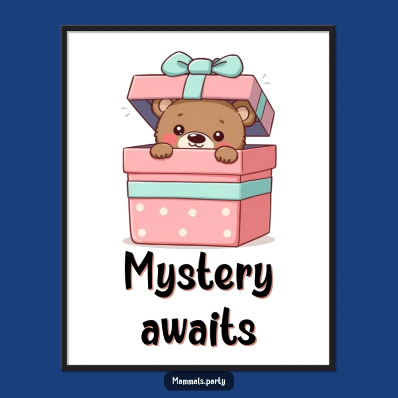 Funny Bear Cub Surprise Digital Print - Instant Downloadable Humorous Gift Art