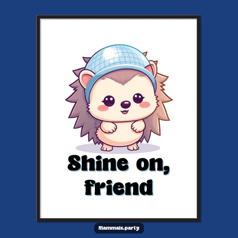 Funny Hedgehog Disco Digital Art: Instant Kawaii Charm for Your Walls