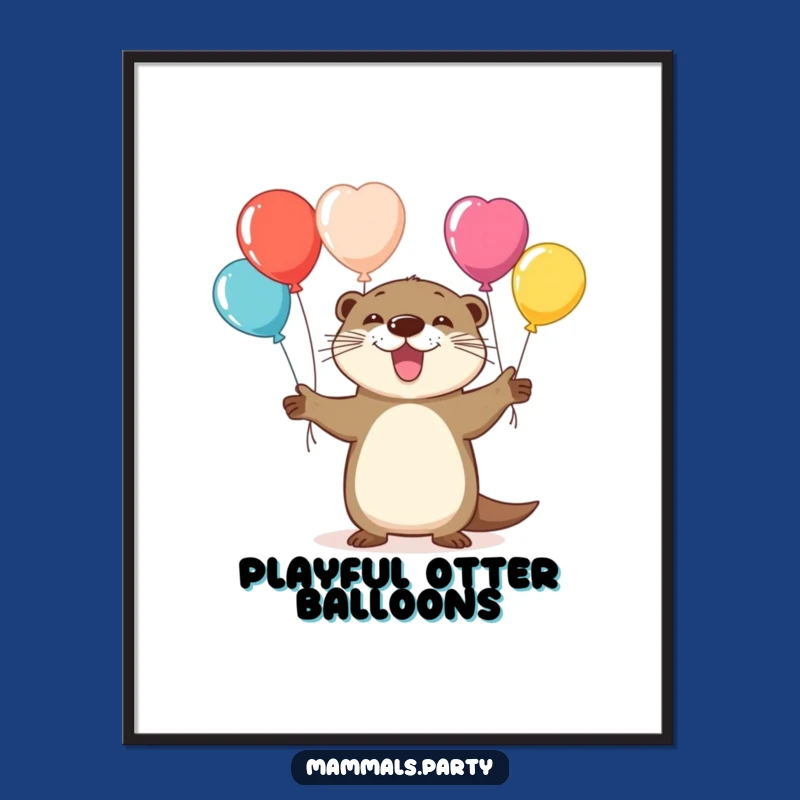 Funny Juggling Otter Digital Art: Hilarious Printable for Instant Playful Decor