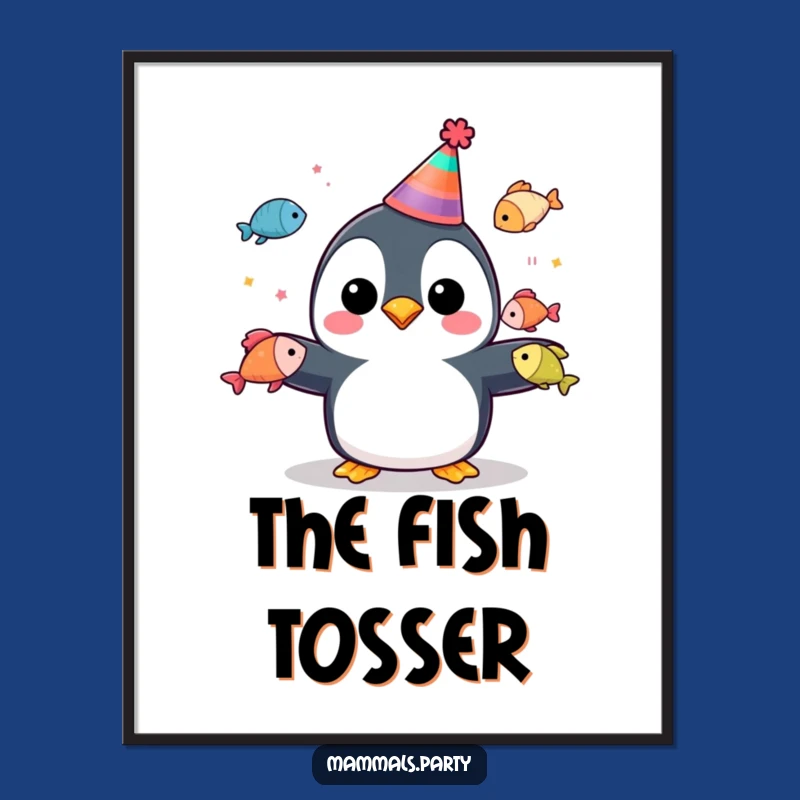 Funny Penguin Party Digital Art: Instant Cheer for Your Walls