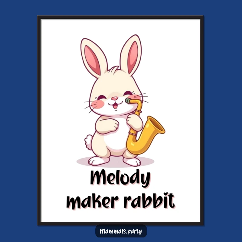 Funny Jazz Rabbit Digital Art: Hilarious Printable for Instant Musical Decor