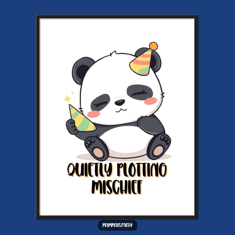 Funny Panda Party Digital Art: Instant Mischief for Your Walls
